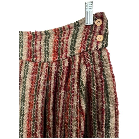 American Vintage high waisted pleated boucle striped midi skirt size small - Picture 4 of 16